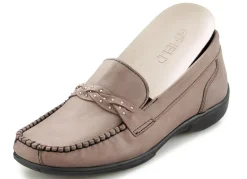 Clearance ELENA EDEN , bequeme Damen-Slipper, Weite H, mit herausnehmbarem Fußbett TAUPE