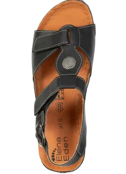 Online ELENA EDEN , bequeme Damen-Sandalen, Weite G, mit Klettverschluss SCHWARZ