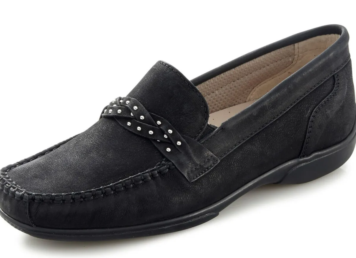 Sale ELENA EDEN , bequeme Damen-Slipper, Weite H, mit herausnehmbarem Fußbett SCHWARZ