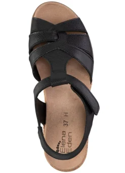 Online ELENA EDEN , bequeme Damen-Sandalen, Weite H, mit herausnehmbarem Fußbett SCHWARZ