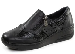Online ELENA EDEN , bequeme Damen-Slipper, Weite H, mit herausnehmbarem Fußbett SCHWARZ