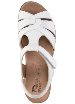 New ELENA EDEN , bequeme Damen-Sandalen, Weite H, mit herausnehmbarem Fußbett WEISS