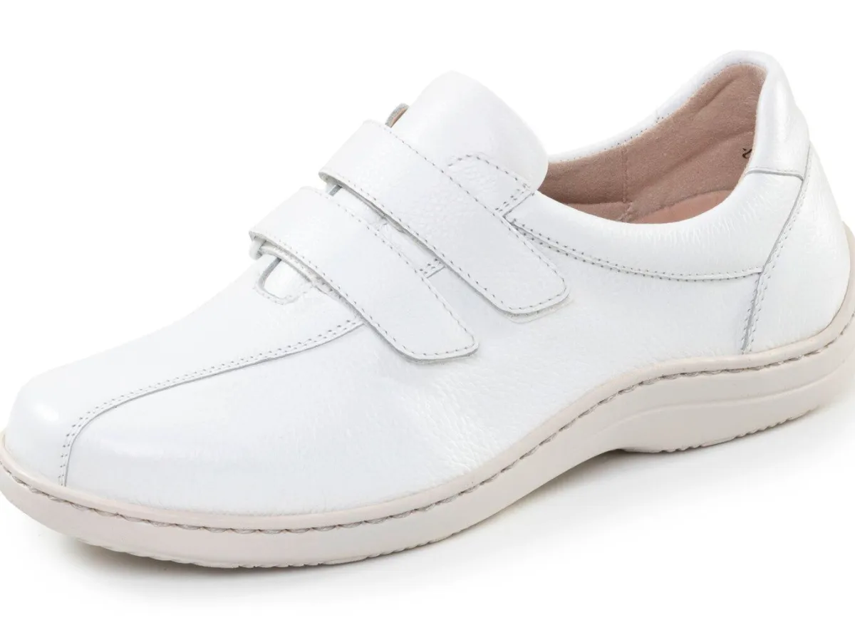 Sale ELENA EDEN , bequeme Damen-Slipper, Weite H, mit herausnehmbarem Fußbett WEISS