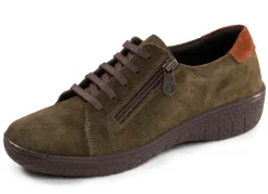 Clearance ELENA EDEN , bequeme Damen-Schnürschuhe, Weite G, mit herausnehmbarem Fußbett OLIV