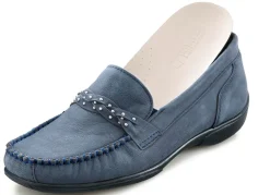 Hot ELENA EDEN , bequeme Damen-Slipper, Weite H, mit herausnehmbarem Fußbett JEANS