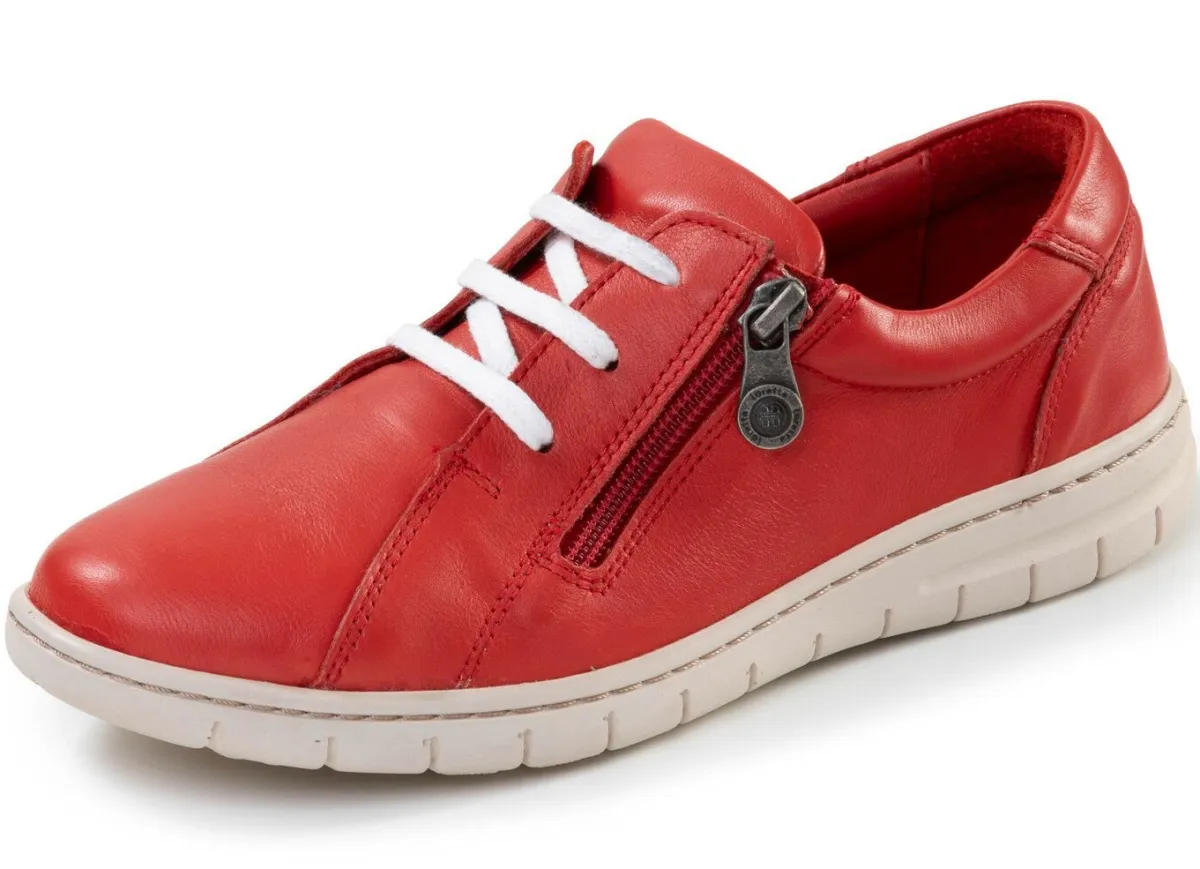 Sale ELENA EDEN , bequeme Damen-Schnürschuhe, Weite G, mit herausnehmbarem Fußbett ROT