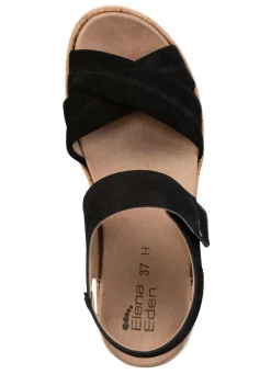 New BADER ELENA EDEN, bequeme Damen-Sandalen, Weite H, mit herausnehmbarem Fußbett SCHWARZ