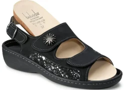 Online ELENA EDEN , bequeme Damen-Sandalen, Weite H, mit herausnehmbarem Fußbett SCHWARZ