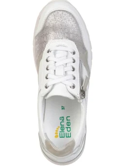 Best ELENA EDEN , bequeme Damen-Sneaker, Weite H, mit herausnehmbarem Fußbett WEISS