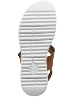 BADER ELENA EDEN, bequeme Damen-Sandalen, Weite H, mit herausnehmbarem Fußbett COGNAC