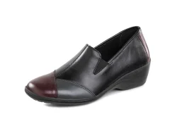 Best ELENA EDEN , bequeme Damen-Slipper, Weite H, mit herausnehmbarem Fußbett SCHWARZ-CHIANTI-GRAU