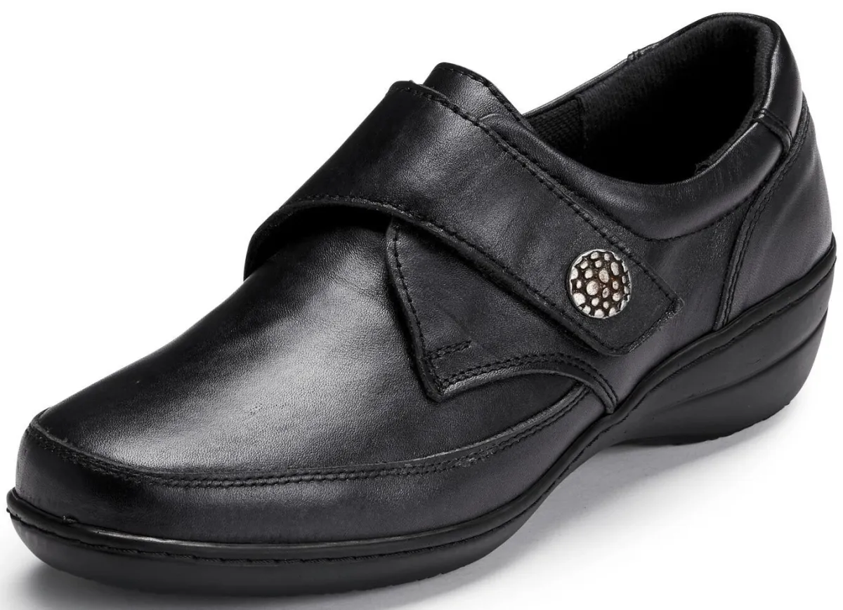 Clearance ELENA EDEN , bequeme Damen-Slipper, WeiteH, mit herausnehmbarem Fußbett SCHWARZ