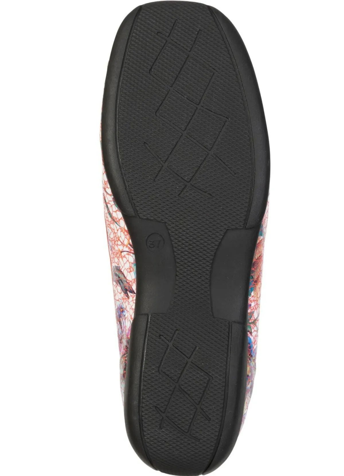 Hot ELENA EDEN , bequeme Damen-Slipper, Weite H, mit herausnehmbarem Fußbett ROT-BUNT