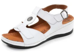 Sale ELENA EDEN , bequeme Damen-Sandalen, Weite G, mit Klettverschluss WEISS