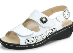 New ELENA EDEN , bequeme Damen-Sandalen, Weite H, mit herausnehmbarem Fußbett WEISS