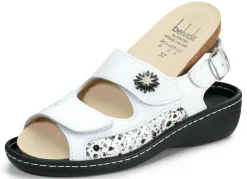 New ELENA EDEN , bequeme Damen-Sandalen, Weite H, mit herausnehmbarem Fußbett WEISS