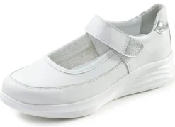 ELENA EDEN , bequeme Damen-Spangenschuhe, Weite H, mit herausnehmbarem Fußbett WEISS