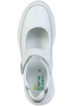 ELENA EDEN , bequeme Damen-Spangenschuhe, Weite H, mit herausnehmbarem Fußbett WEISS