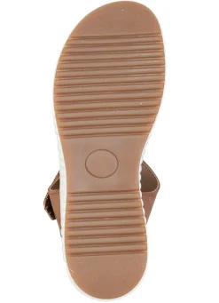 Hot ELENA EDEN , bequeme Damen-Sandalen, Weite H, mit herausnehmbarem Fußbett COGNAC