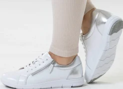 Online ELENA EDEN , bequeme Damen-Sneaker, Weite G, mit herausnehmbarem Fußbett WEISS-SILBER