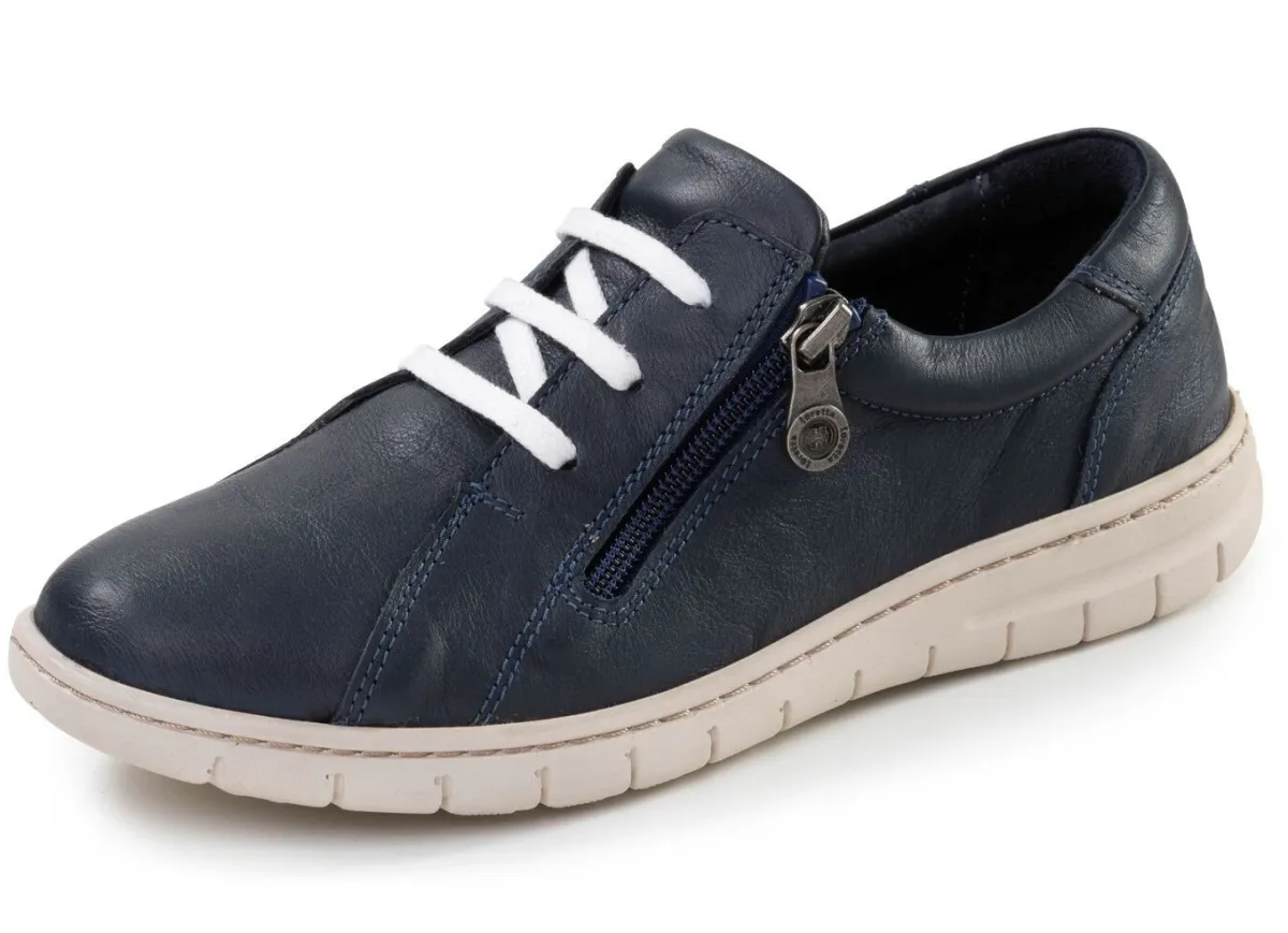 Outlet ELENA EDEN , bequeme Damen-Schnürschuhe, Weite G, mit herausnehmbarem Fußbett MARINE
