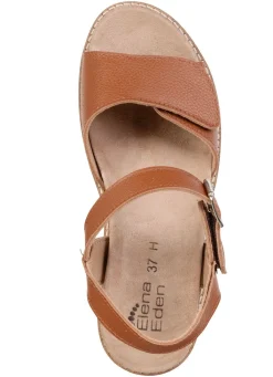 Best ELENA EDEN , bequeme Damen-Sandaletten, Weite H, mit herausnehmbarem Fußbett COGNAC