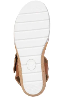 Best ELENA EDEN , bequeme Damen-Sandaletten, Weite H, mit herausnehmbarem Fußbett COGNAC