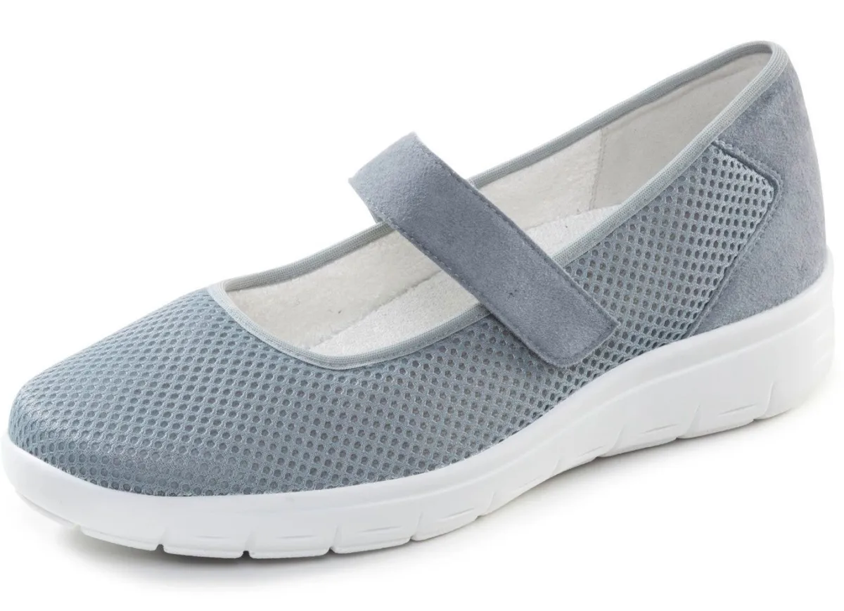 Discount ELENA EDEN , bequeme Damen-Spangenschuhe, Weite H, mit herausnehmbarem Fußbett BLAU