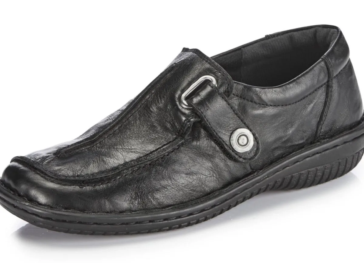 Sale ELENA EDEN , bequeme Damen-Slipper, Weite G, mit herausnehmbarem Fußbett SCHWARZ