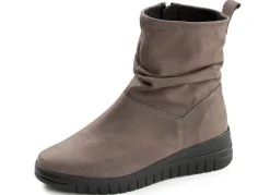 Hot ELENA EDEN , bequeme Damen-Stiefeletten, Weite H, mit herausnehmbarem Fußbett DUNKELTAUPE