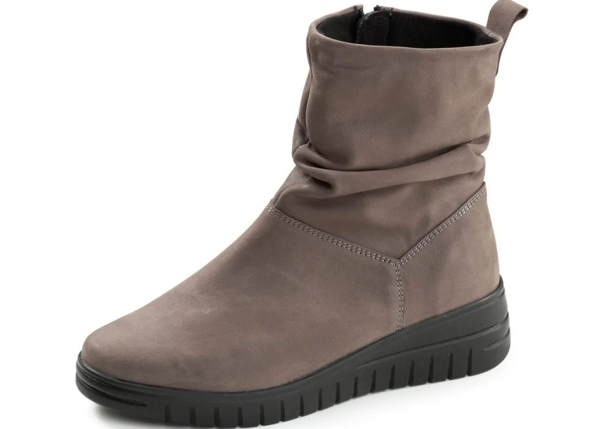 Hot ELENA EDEN , bequeme Damen-Stiefeletten, Weite H, mit herausnehmbarem Fußbett DUNKELTAUPE