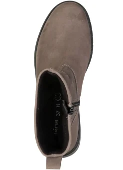 Hot ELENA EDEN , bequeme Damen-Stiefeletten, Weite H, mit herausnehmbarem Fußbett DUNKELTAUPE