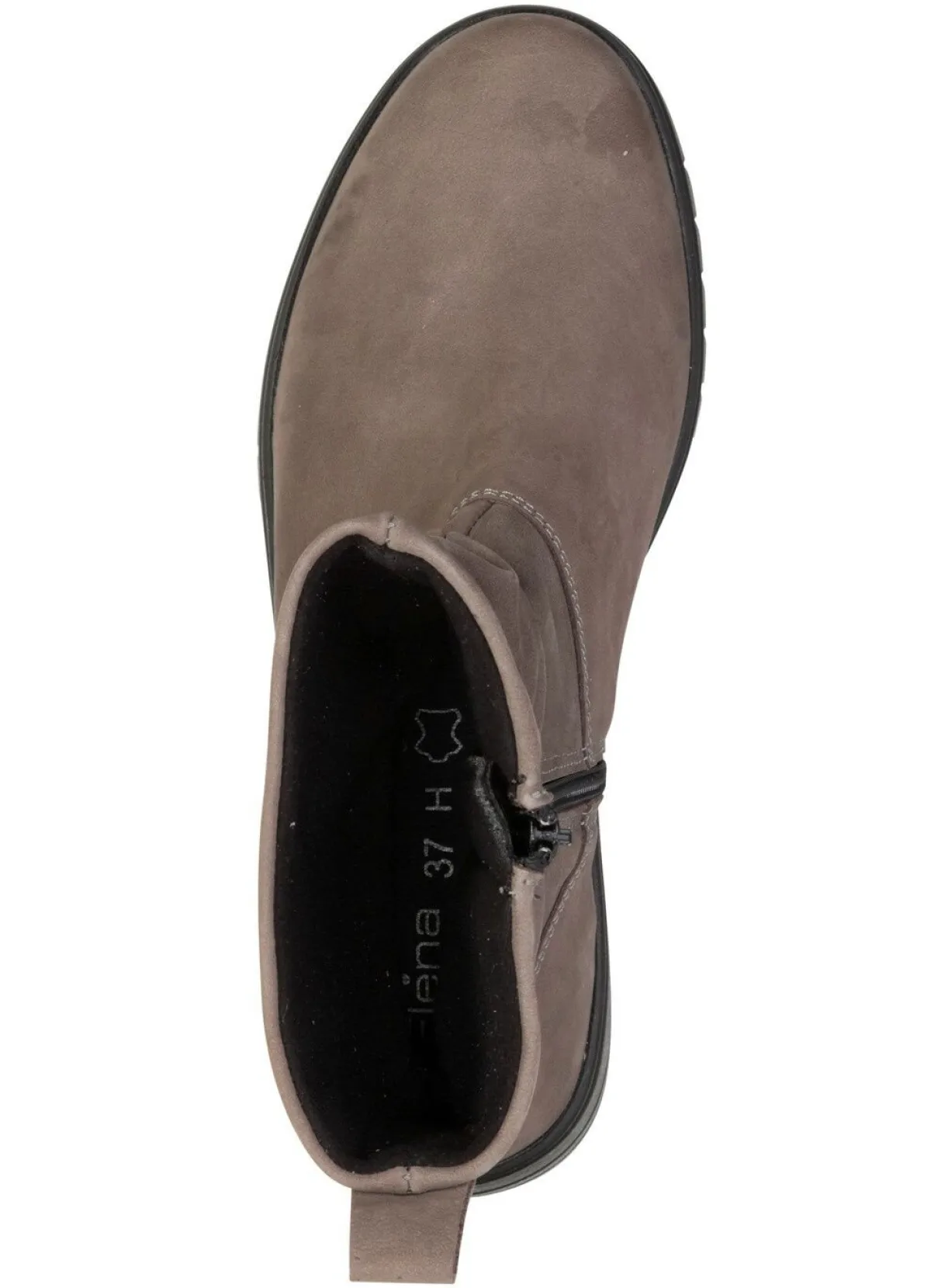 Hot ELENA EDEN , bequeme Damen-Stiefeletten, Weite H, mit herausnehmbarem Fußbett DUNKELTAUPE