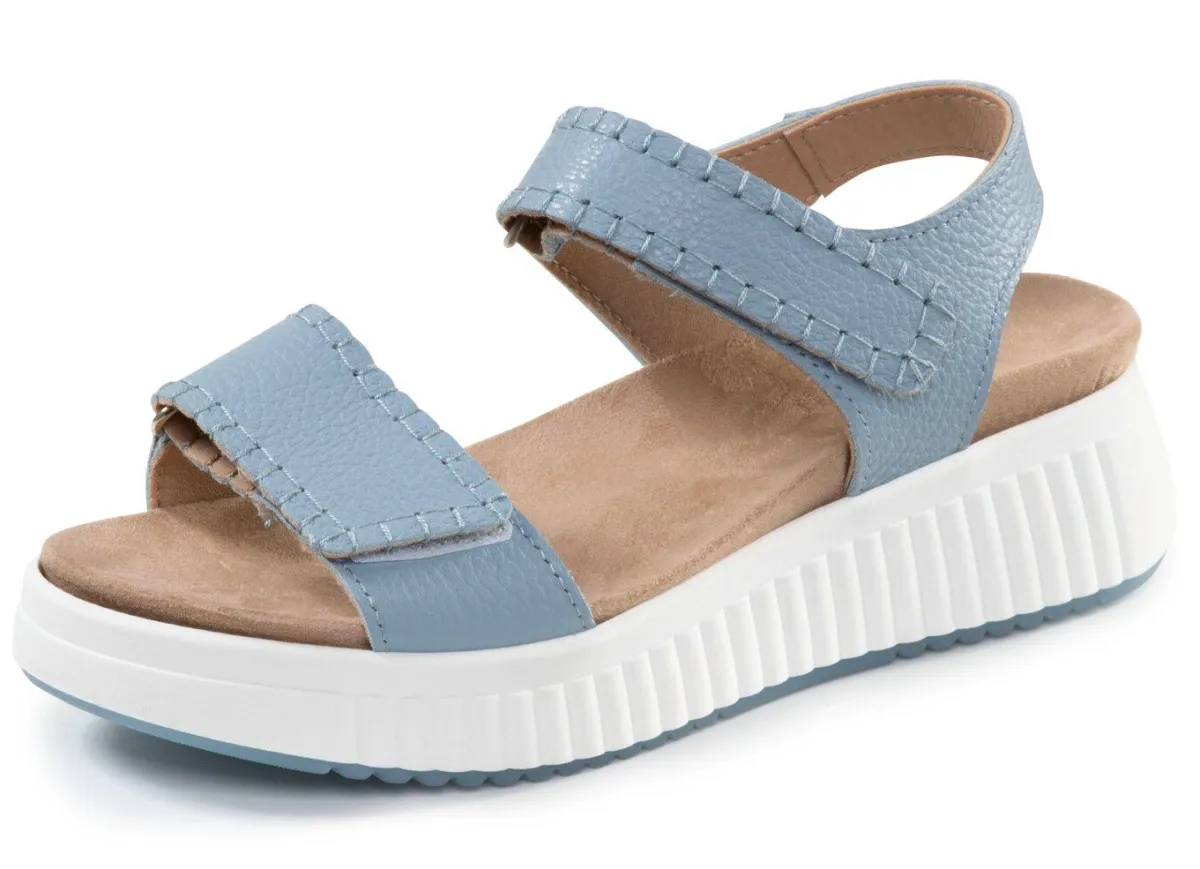 Best ELENA EDEN , bequeme Damen-Sandalen, Weite H, mit herausnehmbarem Fußbett HELLBLAU