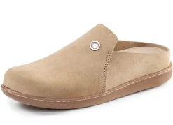 Discount ELENA EDEN Clog aus Veloursleder BEIGE