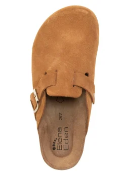 Clearance ELENA EDEN Clog mit verstellbarer Schnalle COGNAC