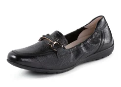 ELENA EDEN , elegante Damen-Slipper, Weite G, mit herausnehmbarem Fußbett SCHWARZ