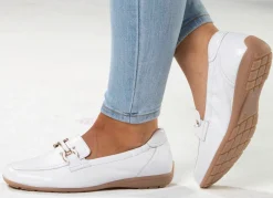 ELENA EDEN , elegante Damen-Slipper, Weite G, mit herausnehmbarem Fußbett WEISS