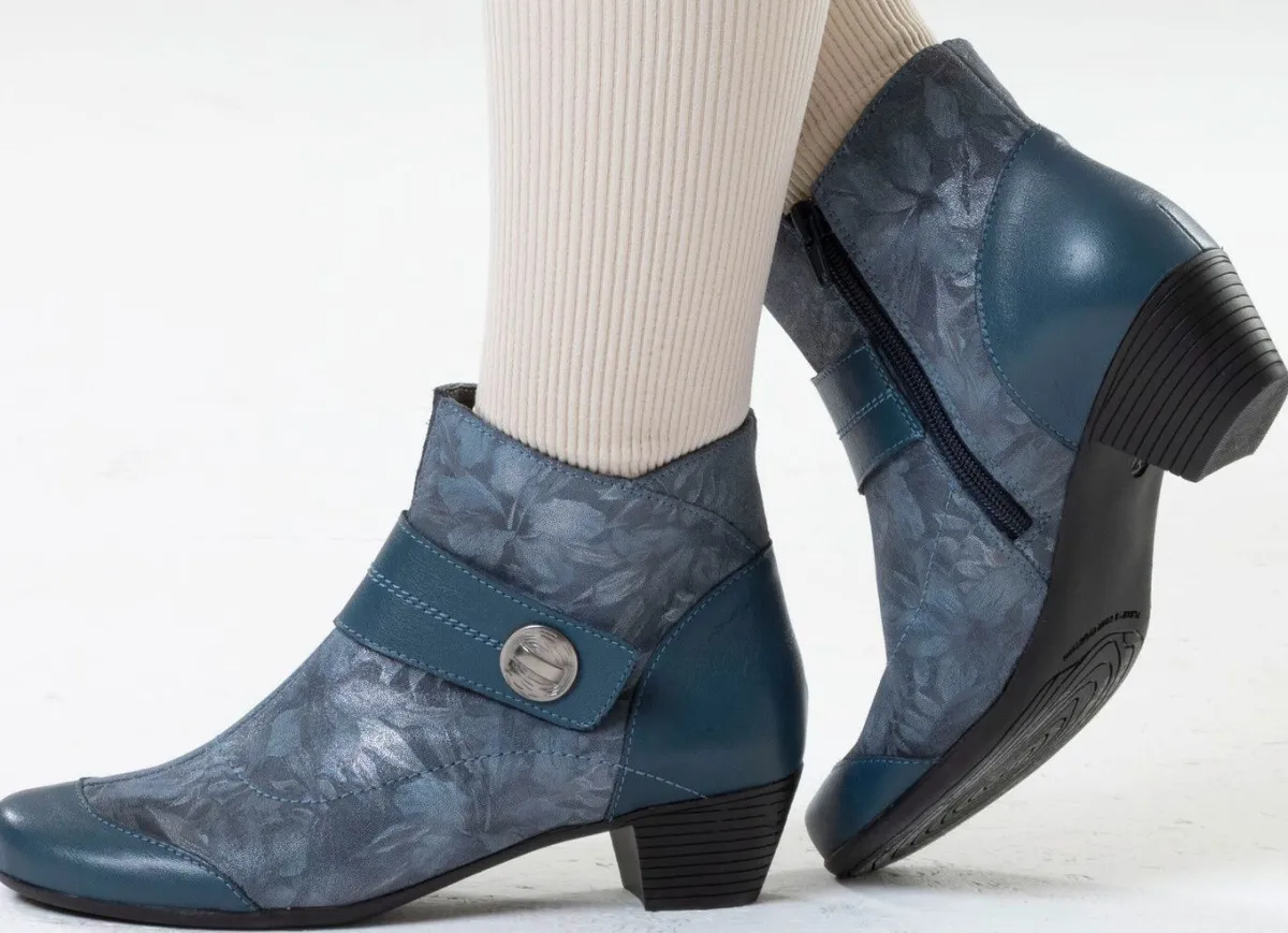 Clearance ELENA EDEN , elegante Damen-Stiefeletten, Weite G, mit herausnehmbarem Fußbett JEANS
