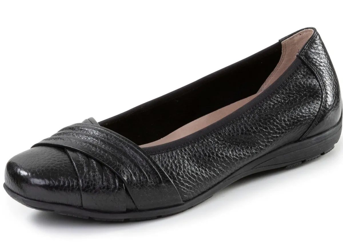 Online ELENA EDEN , elegante Damen-Ballerinas, Weite G, mit herausnehmbarem Fußbett SCHWARZ