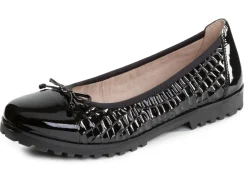 Discount ELENA EDEN , elegante Damen-Ballerinas, Weite G, mit Gummizug SCHWARZ