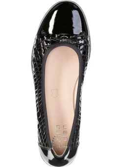 Discount ELENA EDEN , elegante Damen-Ballerinas, Weite G, mit Gummizug SCHWARZ