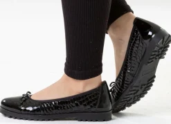 Discount ELENA EDEN , elegante Damen-Ballerinas, Weite G, mit Gummizug SCHWARZ