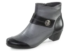 Clearance ELENA EDEN , elegante Damen-Stiefeletten, Weite G, mit herausnehmbarem Fußbett ALTSILBER-SCHWARZ