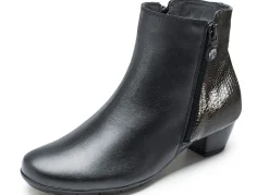 ELENA EDEN , elegante Damen-Stiefeletten, Weite G, mit herausnehmbarem Fußbett SCHWARZ