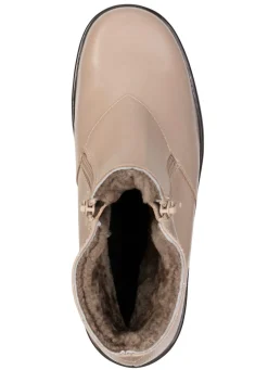 Outlet BADER ELENA EDEN, gefütterte Damen-Stiefeletten, Winterschuhe, Weite H, mit Lammfell BEIGE
