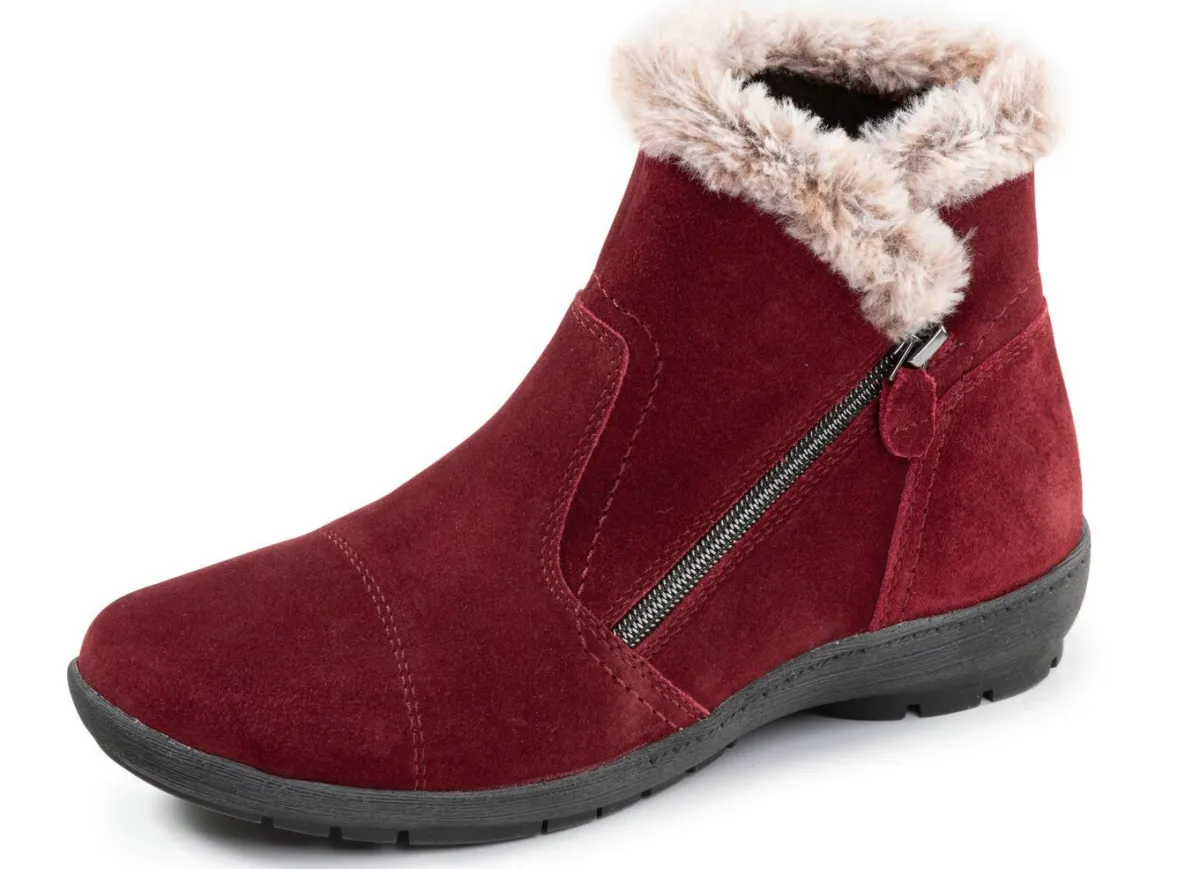 Clearance ELENA EDEN , gefütterte Damen-Boots, Winterschuhe, Weite G, mit herausnehmbarem Fußbett BORDEAUX