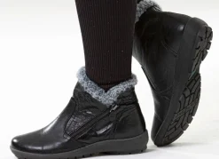 Outlet ELENA EDEN , gefütterte Damen-Boots, Winterschuhe, Weite G, mit herausnehmbarem Fußbett SCHWARZ
