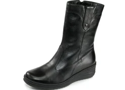 Hot ELENA EDEN , gefütterte Damen-Stiefel, Winterschuhe, Weite H, mit Lammfell SCHWARZ
