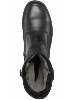 Hot ELENA EDEN , gefütterte Damen-Stiefel, Winterschuhe, Weite H, mit Lammfell SCHWARZ